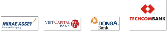Mirae Asset, Viet Capital Bank, DongA Bank, Techcombank